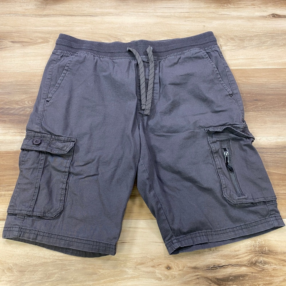Monument Cargo Shorts Mens Small Gorpcore Cotton Stretch Utility Grey Casual